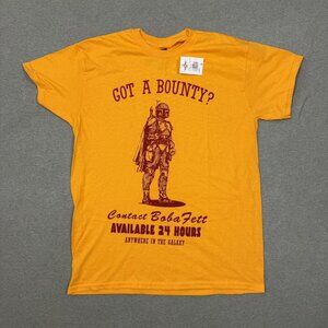 Star Wars Mad Engine "Got A Bounty?" Graphic T-Shirt Men's Medium Yellow